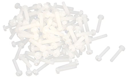 sourcing map 100pcs M2.5 x 12mm Nylon Kreuzschlitz Rundkopf Maschinenschrauben Bolzen Beige de