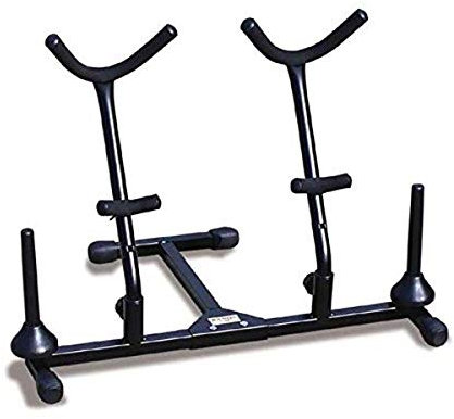 HamiltonBuhl Double Alto/Tenor Saxophone Stand, Black, Metal & Plastic, Includes 2 Pegs