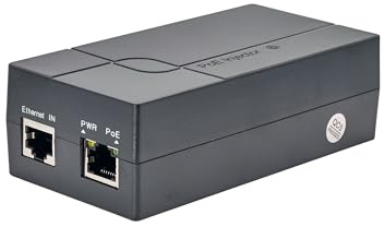 INSTAR IN-PoE 1030 PoE (Power Over Ethernet) Injector Injektor in schwarz mit 10/100 / 1000 MBit und enormen 30 Watt Leistung. (1 Port 48V) IEEE 802.3at konform