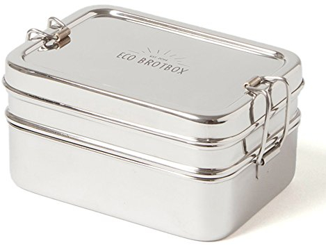 ECO Brotbox | Dabba Magic | zweilagige Brotdose + Snackbox aus Edelstahl | 900 ml