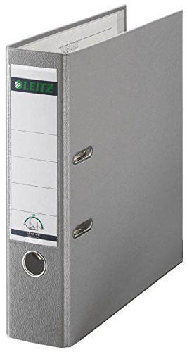 5 x Leitz 1010 Qualitäts-Ordner 180° Plastik - A4, 80 mm, grau