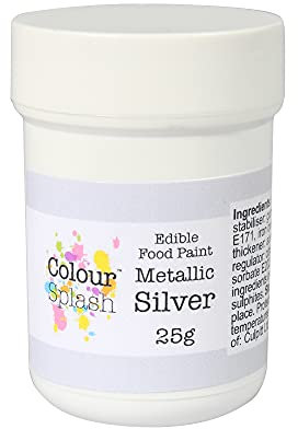Colour Splash Edible Food Paint, Metallic Silver