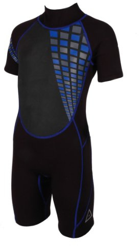 Tamino Kinder Neopren Shorty 2mm – Flexibler Neoprenanzug für Jungen & Mädchen, Leichter Wetsuit mit kurzen Armen & Beinen, für Schwimmen, Strand, Schnorcheln & Wassersport, blau, 116-122 (XS)