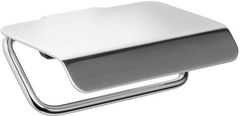 TATAY Toilettenpapierhalter mit Deckel für Toilettenpapier Flat, aus matt eloxiertem Aluminium, Doppelbefestigungssystem, Schrauben und Klebe- & Fix-System, ohne Bohren. Maße 7 x 3 x 16,5 cm