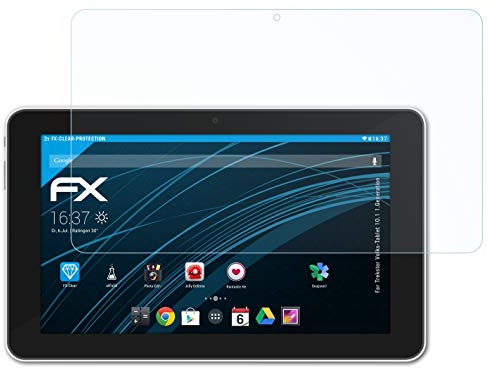 atFoliX Schutzfolie kompatibel mit Trekstor Volks-Tablet 10.1 1.Generation Folie, ultraklare FX Displayschutzfolie (2X)