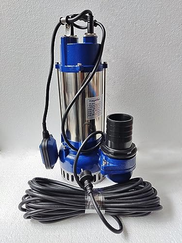 megafixx PTP2200M Profi Schmutzwasser Tauchpumpe mit B Storz - 3 Zoll Anschluss - bis 42000 L/Std 2200 Watt mit 15 Meter Stromkabel