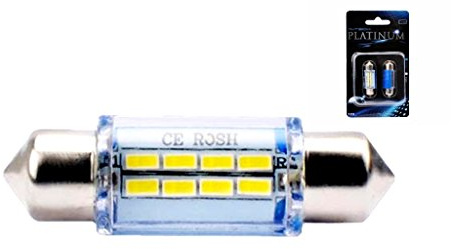 M-Tech LB085W Blister Pack of 2 x LED C5W 36 mm 8 x SMD 12 V,White