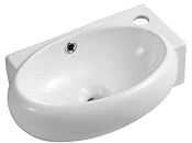 iBathUK | Modern Oval Ceramic Cloakroom Basin Left Hand Bathroom Sink CA1009L