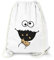 MoonWorks Turnbeutel Gym Bag Sack Witzig - Lustiges Cookie Fressendes Kekse Monster Gesicht Blau weiß unisize