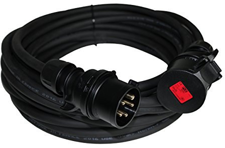 Midnight-LINE CEE Verlängerungskabel 16A Stecker SCHWARZ 5-polig H07RN-F 5G1,5 bis 5G2,5 IP44 5-50m (5G1,5; 5m)