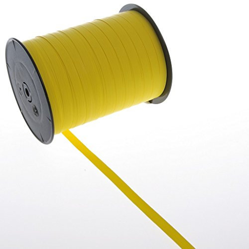 Deko und Band Wetterfestes Polyband mit Holzmaserung - gelb - 7 mm - 250 m Rolle - 94