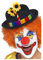 Smiffys Clown-Bowler, Schwarz, mit mehrfarbigem Band und Blume