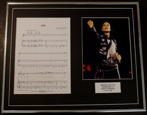 Michael Jackson/Lied Blatt & Photo Display/Limited Edition/BAD