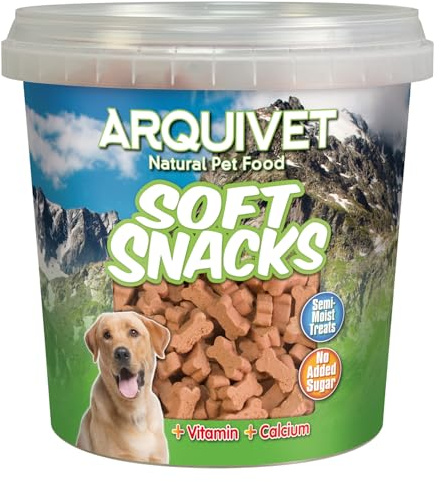 Arquivet Weiche Lachsnacks für Hunde - Natürliche Snacks in Knochenform - Natürliche Leckereien und Leckereien - Leckereien und Belohnungen für Hunde - 800 g