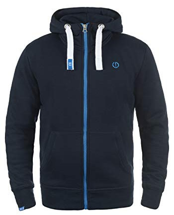 !Solid SDBenn High Neck Herren Zip-Hoodie Sweatjacke Kapuzenjacke Hoodie mit Kapuze Reißverschluss Kängurutasche Baumwollmischung Regular fit, Größe:L, Farbe:Insignia Blue (1991)