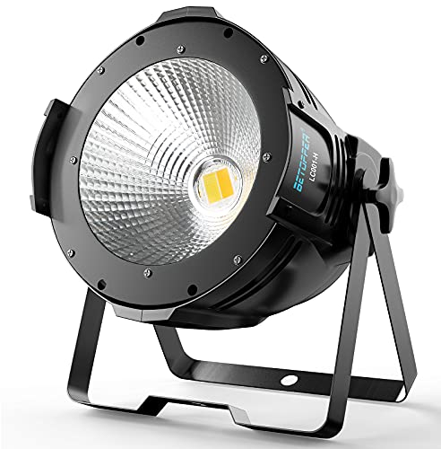 BETOPPER 100W COB Eclairage de Scène Lumière dj DMX Par Projecteur Soirée avec lumineux Blanc Eclairage à Effet Stroboscopique pour théâtre photographie bar mariage fête LC001