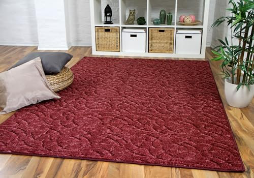 Snapstyle Konturenschnitt Hochflor Langflor Teppich Frieda Rot in 24 Größen