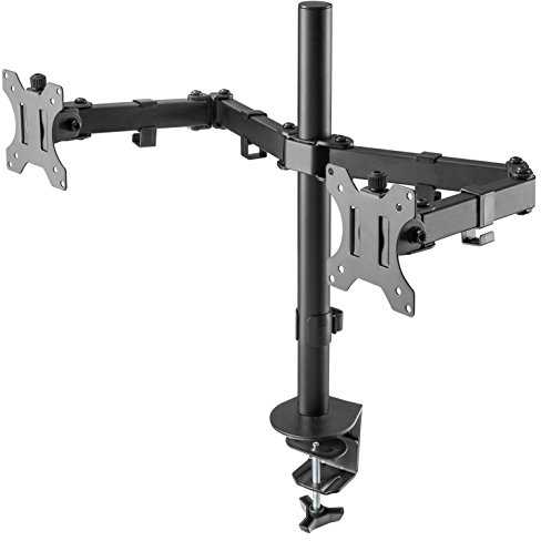 RICOO Monitor Halterung 2 Monitore Bildschirmhalterung Dual Monitor-Arm Monitorhalterung Ständer Arme für 13-27 Zoll Computer-Monitore PC Gaming Bildschirm TS6711 Stand Tischhalterung Monitor-Halter