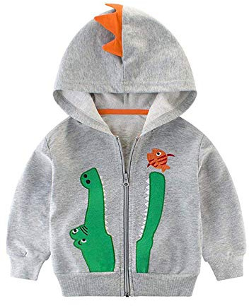 TEDD Boys Hoodies Zip for Kids Jumper Cotton Jacket Top Dinosaur Crocodile Sweatshirts Long Sleeve T Shirt Casual Toddler Clothes Autumn Winter 5-6 Years