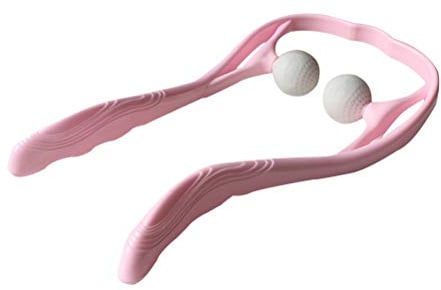Supvox NackenmassagegeräT Mit Faszienball FüR Selbstmassage Und Triggerpunkttherapie Manuelles Cervical Massager FüR Nacken Und RüCken Kompakt Rosa 14X7X0.8 Zoll