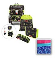Step by Step Schulranzen-Set e-Space „Sparkling Pegasus“ 5-teilig, lila, ergonomischer Tornister mit Brustgurt, elektronischem Hüftgurt, höhenverstellbar, ab der 1. Klasse, 20 Liter