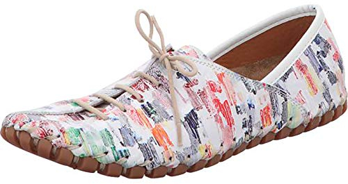 Gemini Damen Schnürschuh Slipper Leder 031215-19, Größe:38 EU, Farbe:Weiß