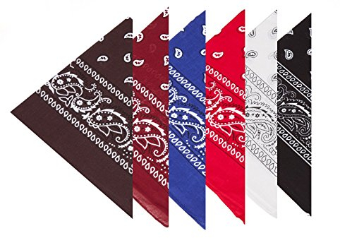 Boolavard 1, 6, 9 oder 12 Stück Cowboy Bandanas Bandana mit original Paisley Muster,6er pack,Gemischt