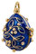 Quiges Frau Faberge-Stil Russisches Ei Anhänger Blumen Marienkäfer Blau Emaille Vergoldet Klassisch Medaillon