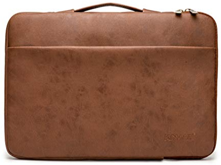 Kinmac – Housse de protection à 360° étanche avec poignée pour MacBook Pro 16, Dell Inspiron 15 5515/5510 et ordinateur portable 14-15 (café)