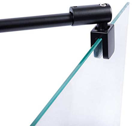 Schulte Stabilisator für 5-8 mm Glas, 122 cm kürzbar und winkelbar, schwarz-matt, Haltestange für Glas/Wand Stabilisation, Wandhalterung für Duschwand