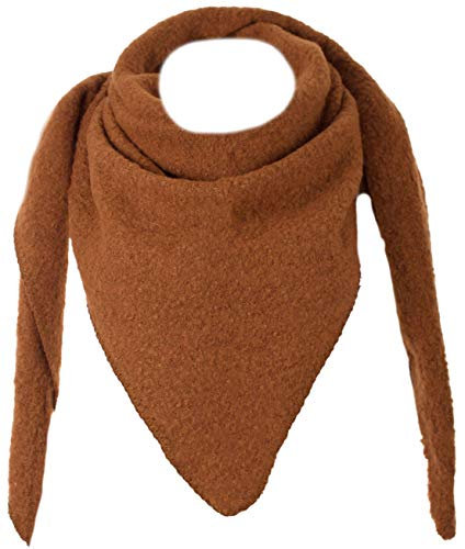 FASHION YOU WANT XXL Schal flauschig schal-tuch damen dicker dreieckstuch groß Wolle UNI Farben kuschelig (mocca)
