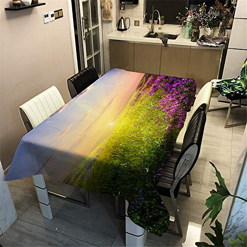 Surwin Wachstuchtischdecke Wachstischdecke Wachstuch Tischdecke abwaschbar für Tischsets Esstische Couchtische Und Küchen (Sonnenuntergang,100x140cm)