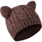 SATINIOR Niedliche Katzenohren-Beanie-Mütze, Katzen-Strickmütze, Winter-Zopfmuster für Damen, Braun, Medium