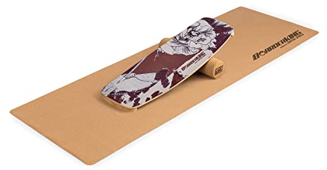 BoarderKING Indoorboard - Balance Board für Indoor-Surfen und Skaten, Gleichgewichtsboard für NeuroMuscular Response Training, inkl. Schutzmatte