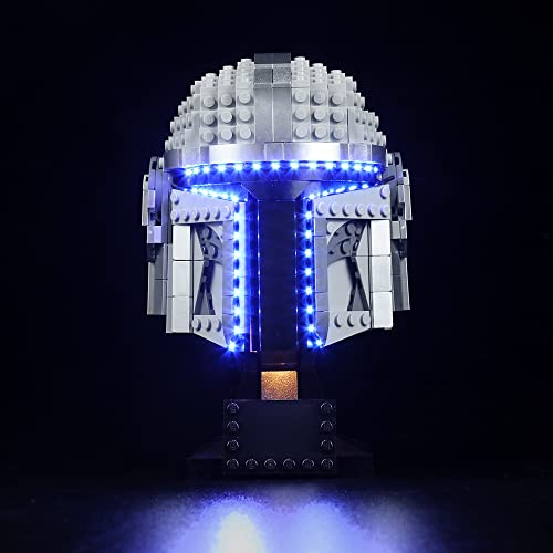 LocoLee Led Licht Set Kompatibel mit LEGO Mandalorianer Helm, Led Beleuchtungs Set Compatible with LEGO 75328 Mandalorianer Helm - Nur Lichter-Set,Kein Modell (Standard Version)