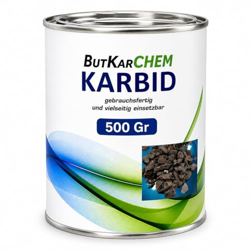 ButKarCHEM (1x500gr) Karbit (Kabit Kabitt karbitt Karbit Karbid Steine) nur 3% Staubanteil lang anhaltendes Gas (Karbid Lamp Lab Nr.33469187)(24h Sofort - Versand (1x500gr)