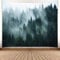 YISURE Wandteppich Wald Grün 355x230, Nebliges Wandtuch Wald für Schlafzimmer, Wandtücher Landschaft Wandbehang Wald, Tuch für die Wand Extra groß 355x230cm