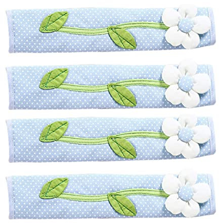 Mobestech 4pcs Fridge Door Handle Covers Washable Fabric for Refrigerator Fridge Freezer Microwave Oven