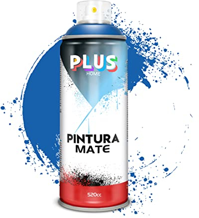 PLUS HOME Pintura Spray 520cc para pintar todo tipo de super cies: madera, metal, cartón, tela, piedra, bra de vidrio, plásticos rígidos, etc para bricolaje y DIY.Azul Cielo (Ref:652)(Paquete de 1)