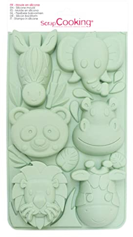 ScrapCooking - Moule Silicone Animaux de la Jungle - 3166, Vert D'eau