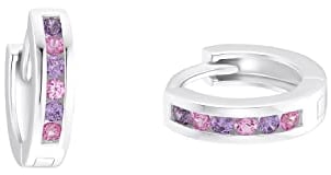 Prinzessin Lillifee Creolen 925 Sterling Silber Mädchen Kinder Ohrschmuck, mit Zirkonia synth., 1,2 cm, Silber, Kommt in Schmuck Geschenk Box, 2036439