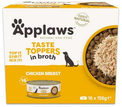 Applaws Natural Wet Dog Food Cans, Chicken with Rice in Broth - 16 x 156g