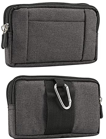 Männer Gürteltasche Handy mit Gütelclip, Handytasche Gürtel mit Clip, 5.2 Smartphone Tasche Reißverschluss Handy Holster Outdoor Sporttasche Bauchtasche Brieftasche mit Karabiner Gürtelschlaufe