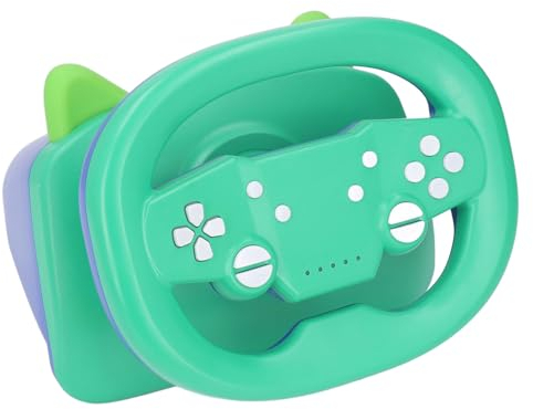 VGEBY Fahren Copilot Spielzeug Lenkrad Wired Dual Modus LED Licht Beschleunigung Verzögerung Funktion Fahren Controller Spielzeug (Grünliches Blau)