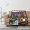 San Francisco Bedruckte Flanell-Überwurfdecke, 259,1 x 322,6 cm, warm und gemütlich, Sherpa-Decke, Überwurf für Bett, Couch, Reisen, Sofa, Stühle