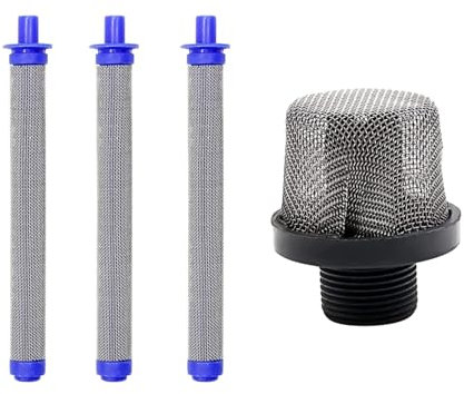 SIPARTS 288716 Einlass-Saugsieb (1 Pack) und 288749 Airless Spritzmaschinenfilter (3er-Pack) Kit für Airless-Farbspritzpistolen