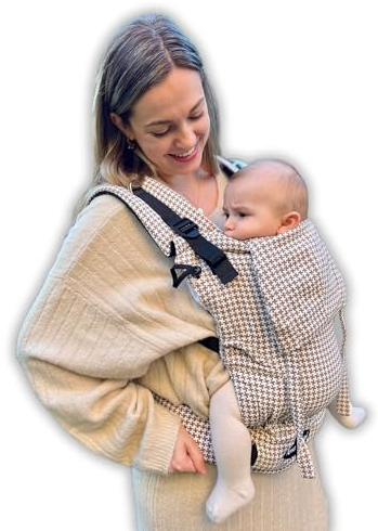 Amarsupiel - Babytrage Ergonomisch Neugeborene - Bequem und Einfach Anzupassen - Tragetuch für Neugeborene aus Baumwolle - Organisch & Atmungsaktiv - Kindertrage Rucksack (Braun)