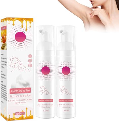 Dyceittdia 2PCS Spray Depilatorio, Mousse de Miel Spray Depilatorio, Spray Depilatorio Suave, Apto para Brazos, Piernas, Espalda, axilas, etc, Suave y no Irritante, 2PCS*100ml, hair removal cream (02)
