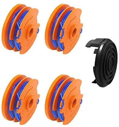 WX100 Strimmer Trimmer Spool Line for Qualcast Trimmer, GT25 GGT350A1 GT30 GGT450A1 and WG100E WG104E1 Strimmer Spool Replacement, 1.65mm 8.3m Spool lines (4 Spool+1 Cover)