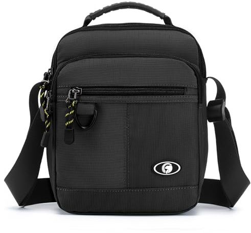 BAGZY Umhängetasche Herren Schulranzen aus Canvas Lässiger Tagesrucksack Umhängetasche Mehrere Taschen Reisetasche Kartenhalter Taktische Tasche Handtasche